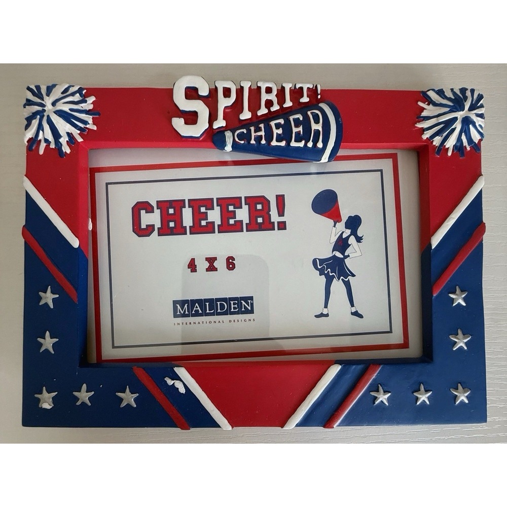 Malden ☆ Red, Blue And White "Cheer" ☆ 4 X 6 Picture Frame ☆ NIB!